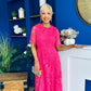 Harriet Crochet Detailed Occasion Dress Pink
