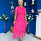 Harriet Crochet Detailed Occasion Dress Pink