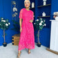 Harriet Crochet Detailed Occasion Dress Pink