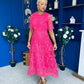 Harriet Crochet Detailed Occasion Dress Pink