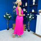 Madina Pleated Halter Maxi Dress in Pink