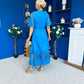 Oran Crochet Detail Occasion Dress Cobalt