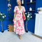 Fern Banded Midi Dress Floral Pink
