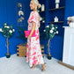 Fern Banded Midi Dress Floral Pink