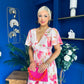 Fern Banded Midi Dress Floral Pink