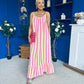 Fleur Striped Para Maxi Dress Dress Yellow