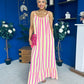 Fleur Striped Para Maxi Dress Dress Yellow