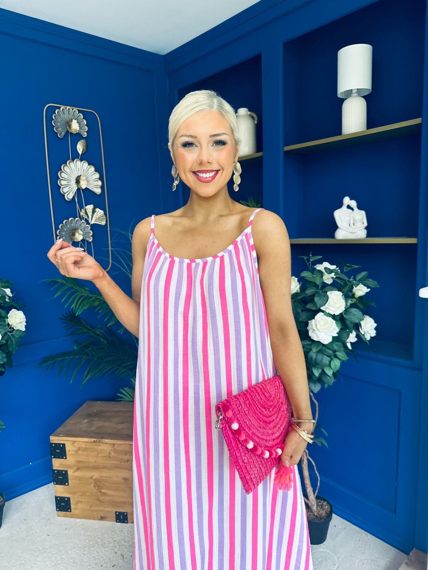 Fleur Striped Para Maxi Dress Dress Lilac