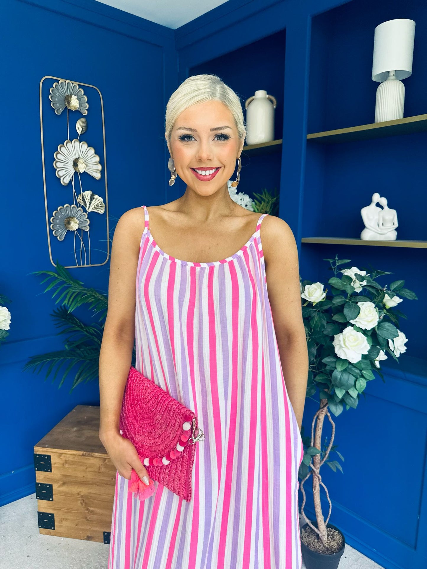 Fleur Striped Para Maxi Dress Dress Lilac