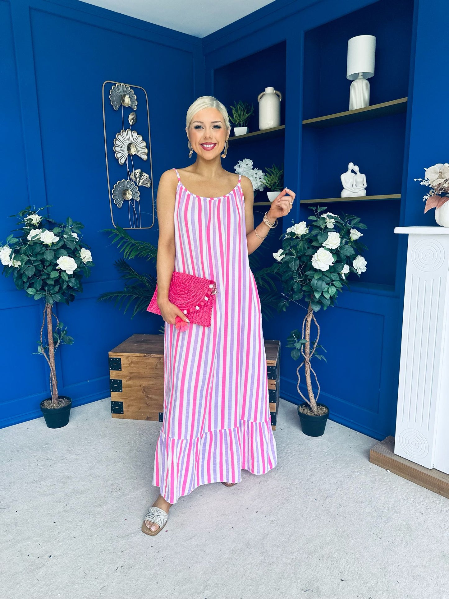 Fleur Striped Para Maxi Dress Dress Lilac