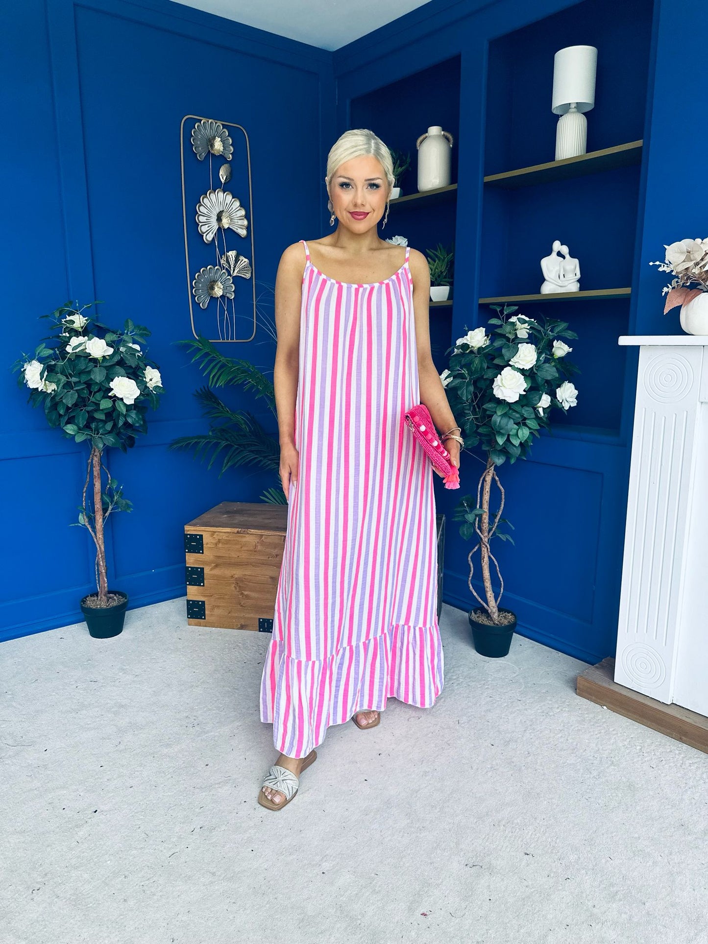 Fleur Striped Para Maxi Dress Dress Lilac