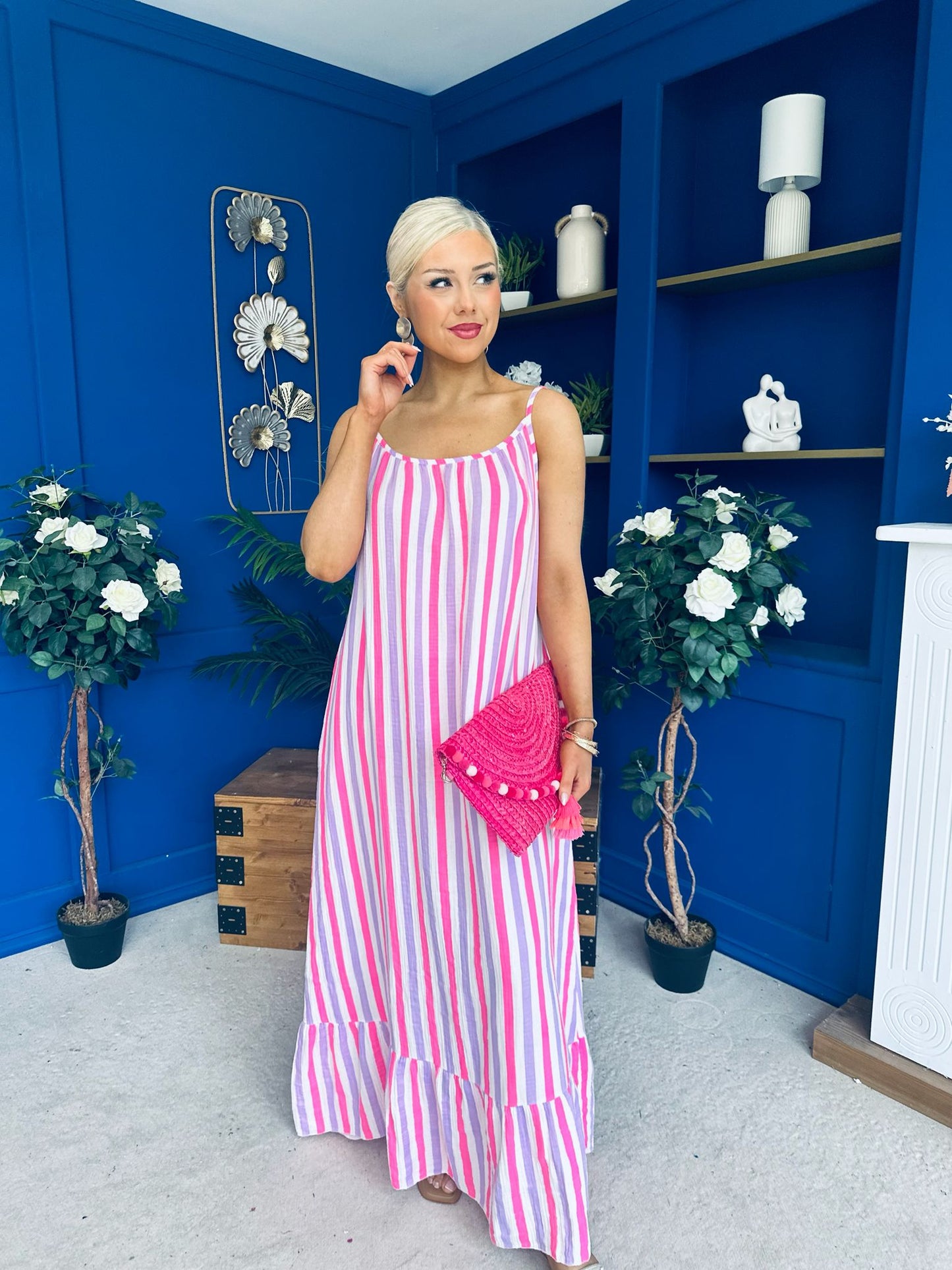 Fleur Striped Para Maxi Dress Dress Lilac
