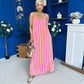 Fleur Striped Para Maxi Dress Dress Orange