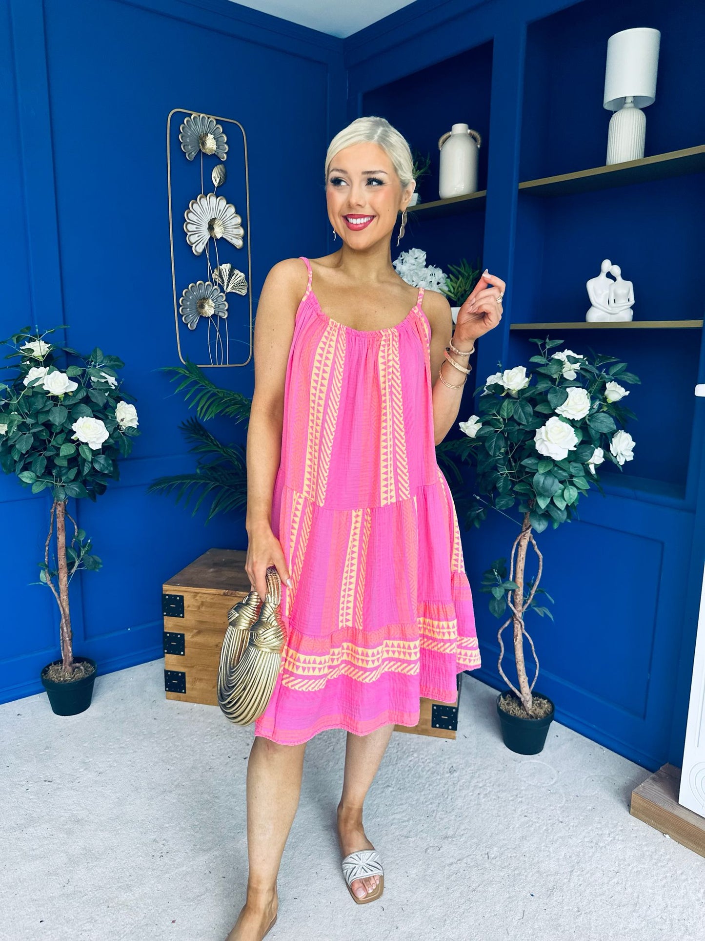 Athena Para Midi Dress Dress Aztec Cerise