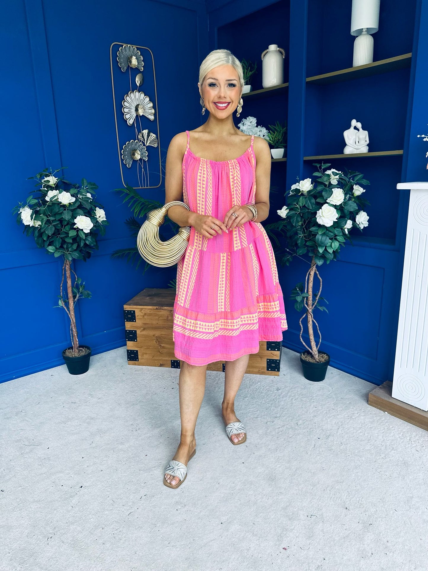 Athena Para Midi Dress Dress Aztec Cerise