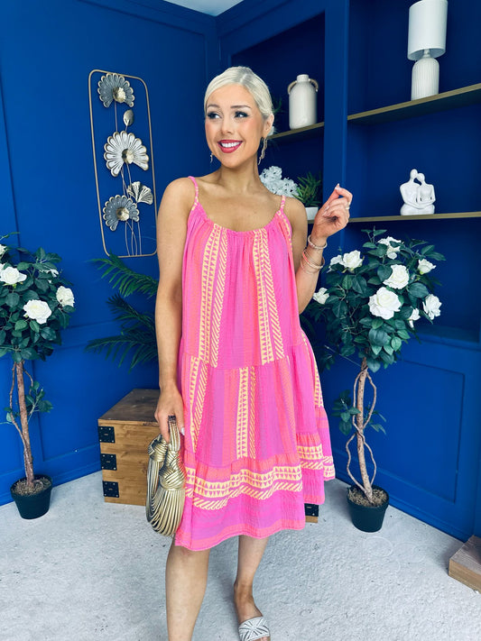 Athena Para Midi Dress Dress Aztec Cerise