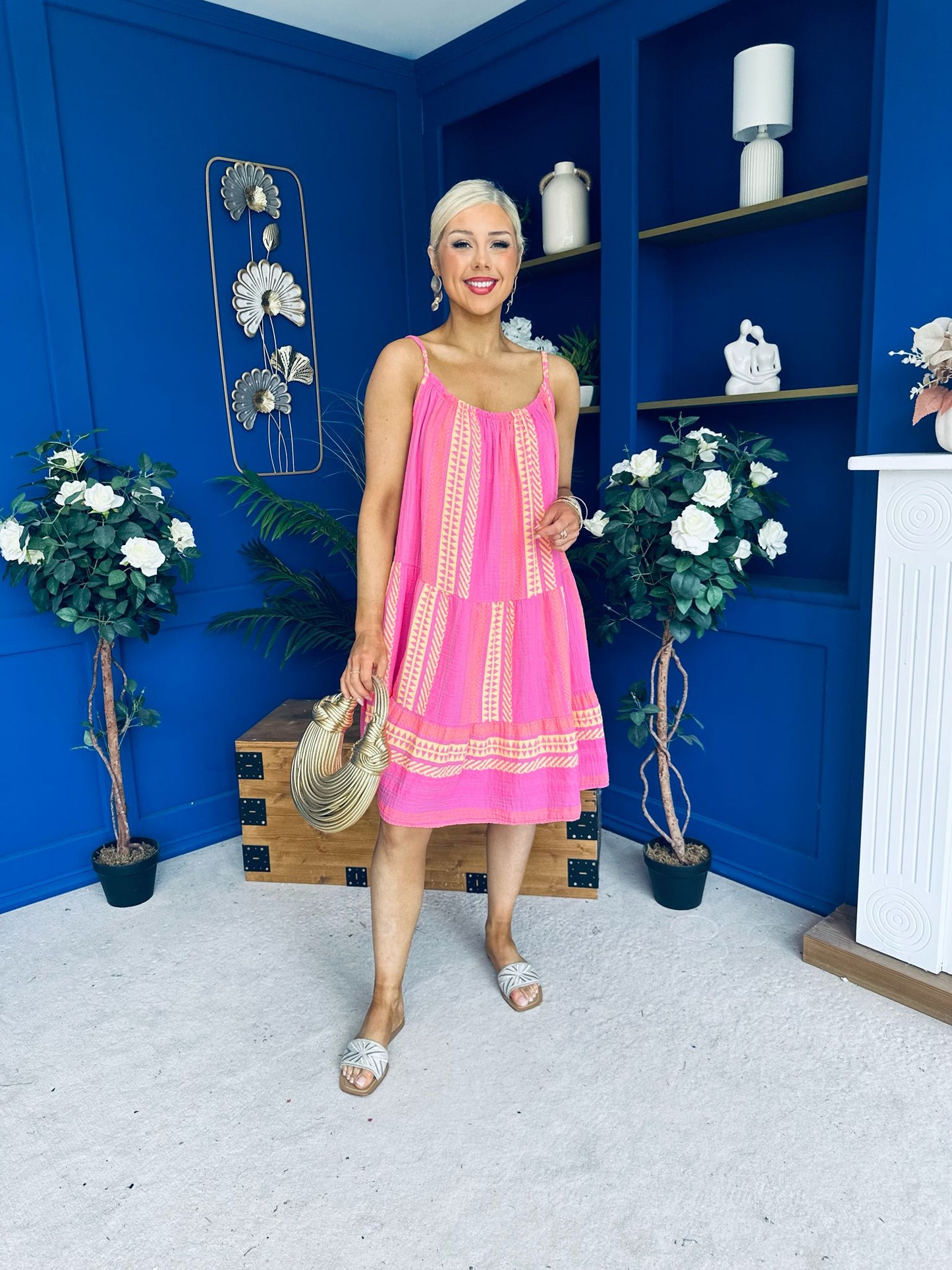 Athena Para Midi Dress Dress Aztec Cerise