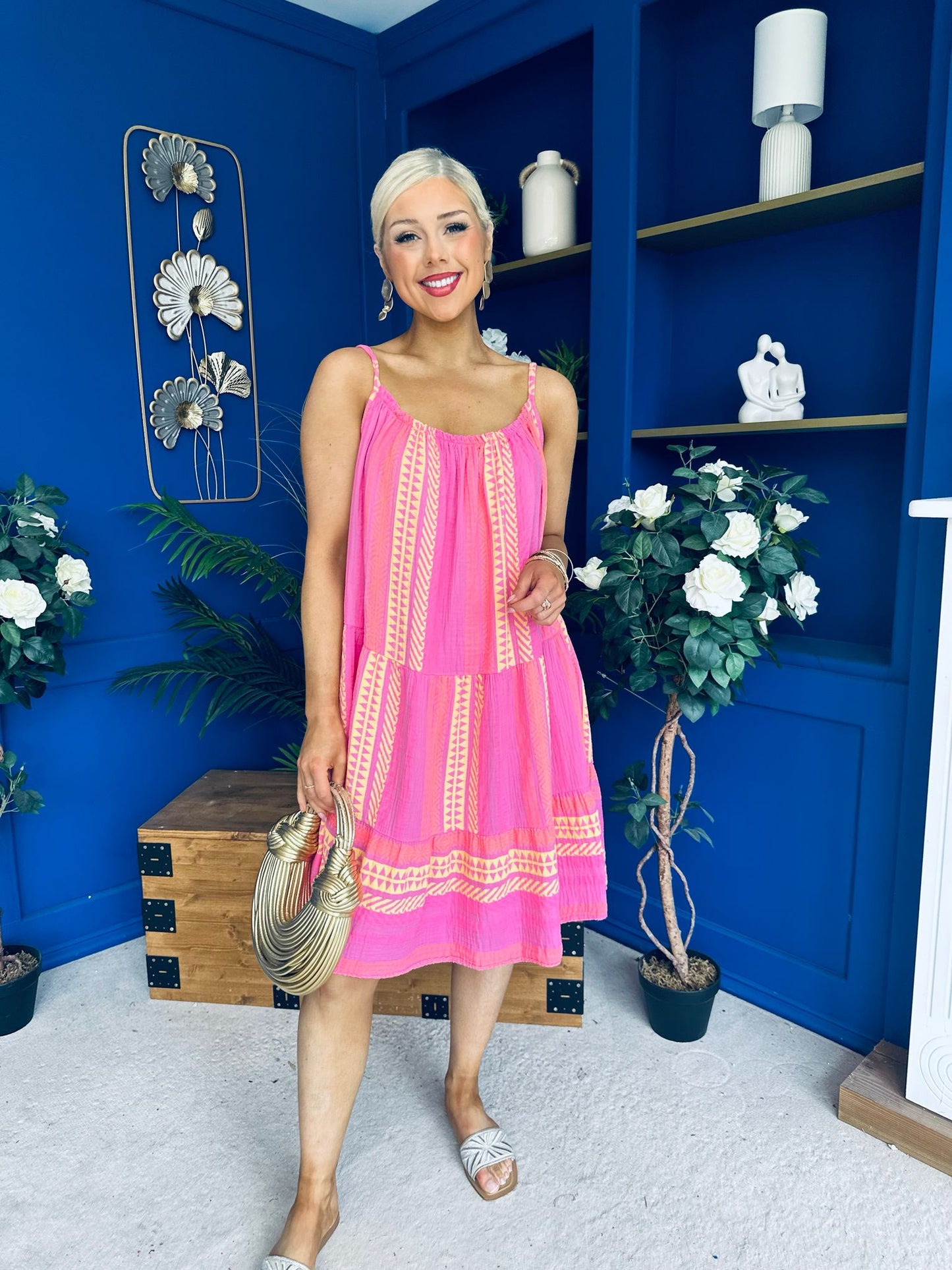 Athena Para Midi Dress Dress Aztec Cerise