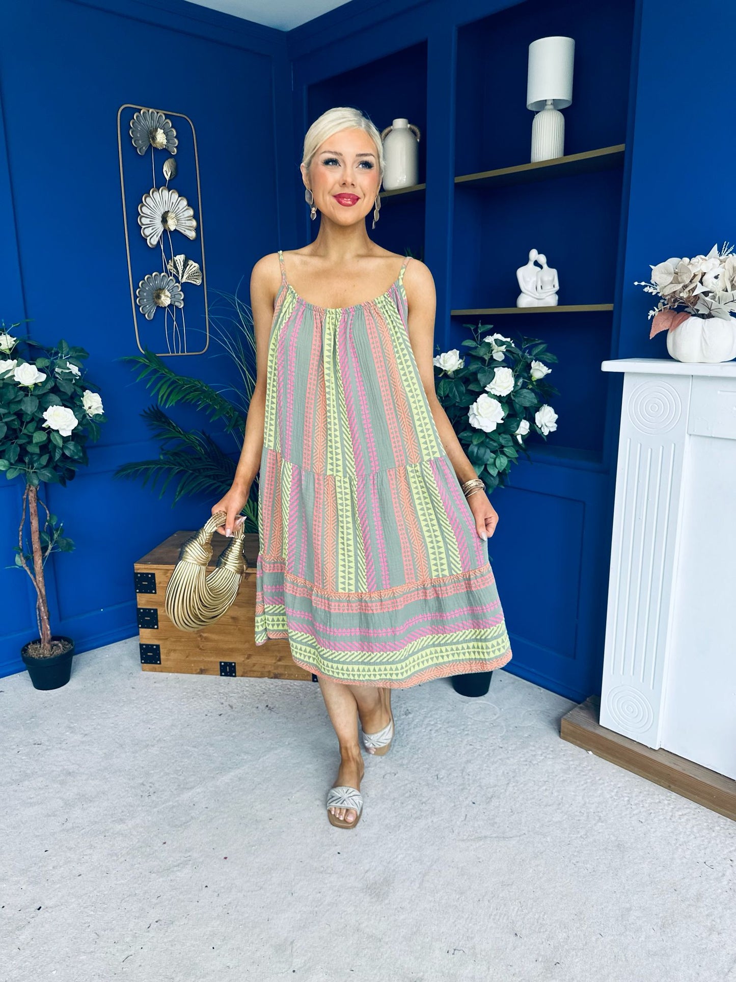 Athena Para Midi Dress Dress Aztec Khaki
