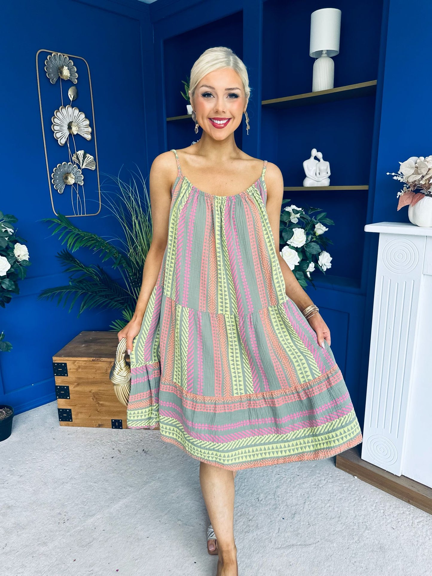Athena Para Midi Dress Dress Aztec Khaki