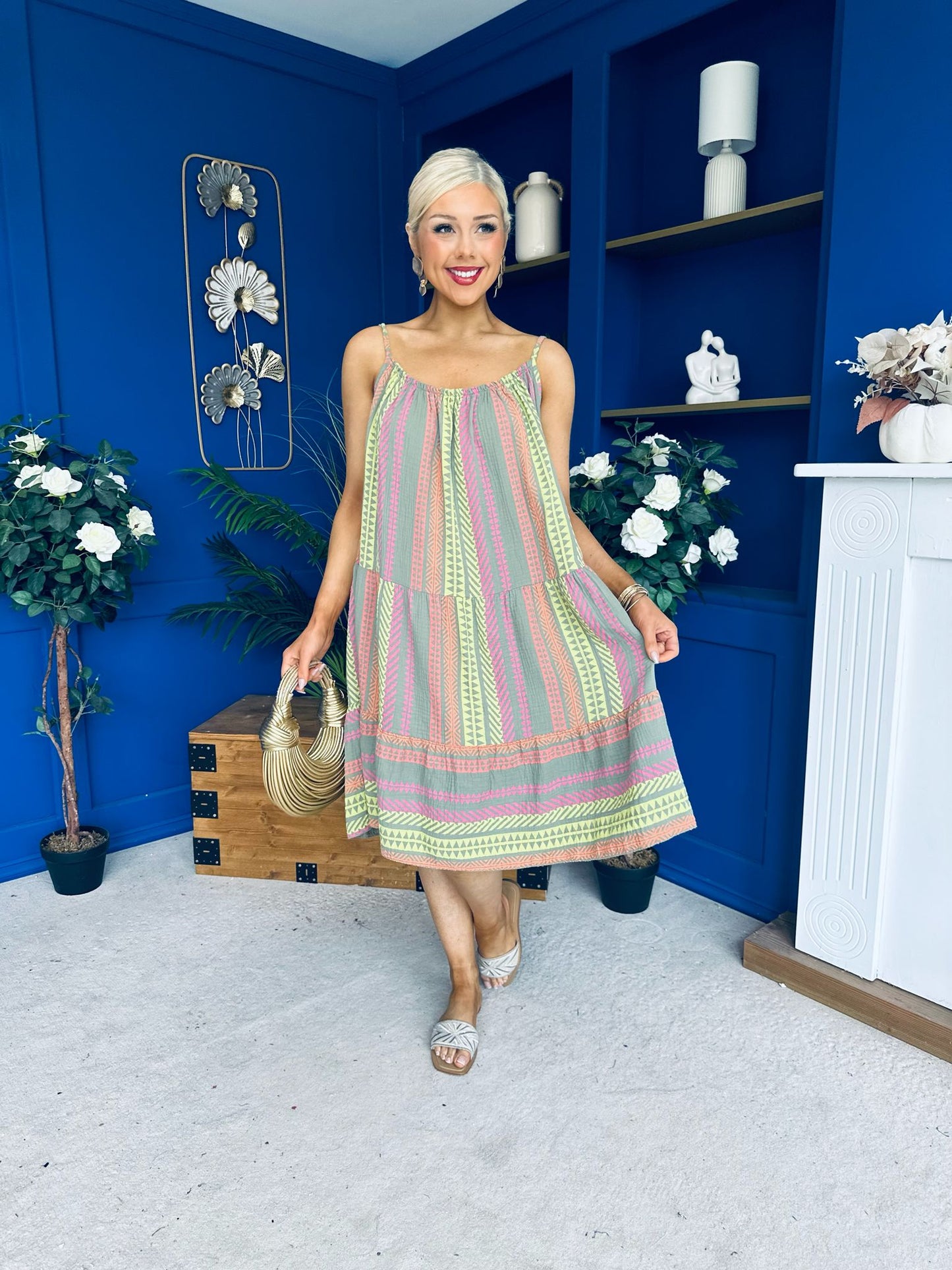 Athena Para Midi Dress Dress Aztec Khaki