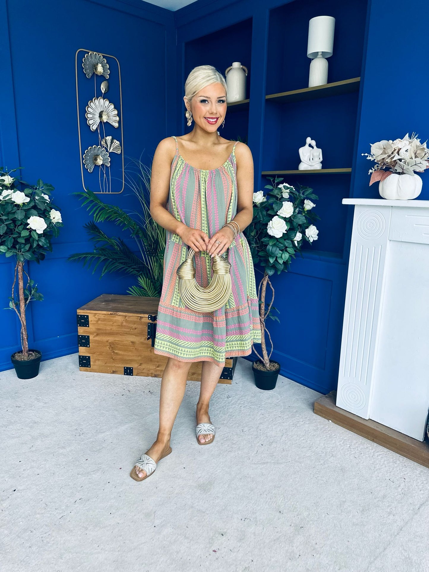 Athena Para Midi Dress Dress Aztec Khaki