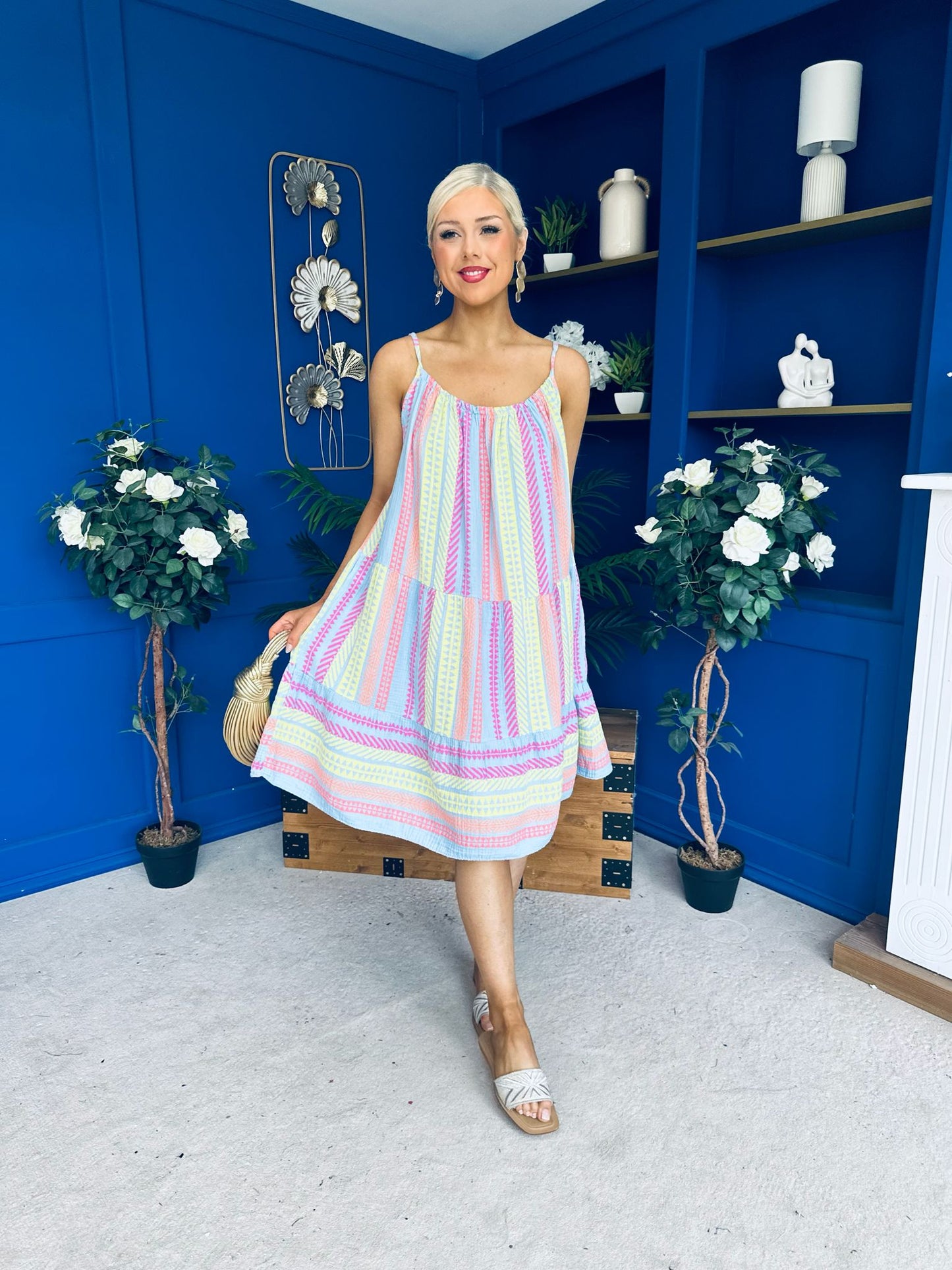 Athena Para Midi Dress Dress Aztec Blue