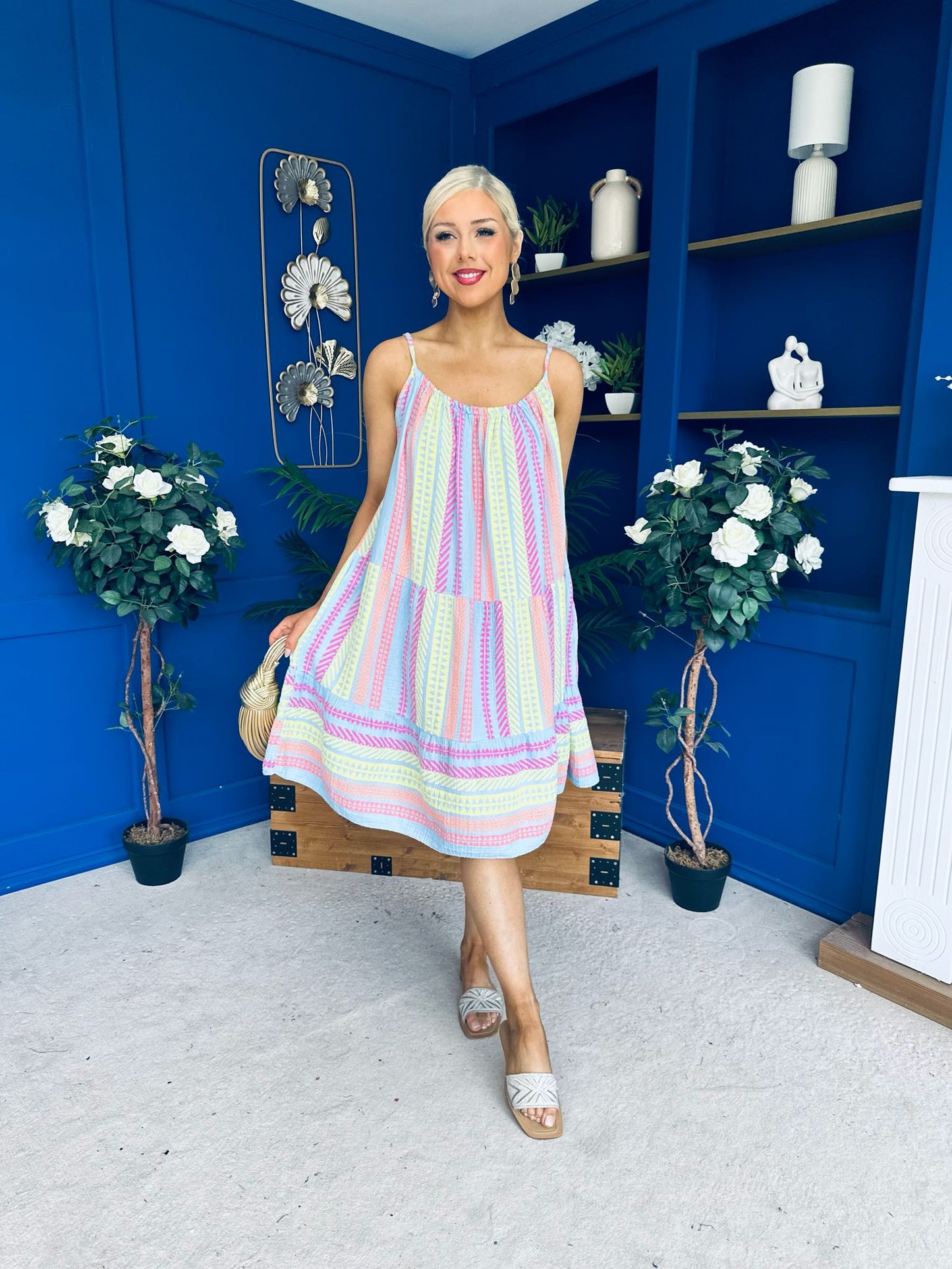 Athena Para Midi Dress Dress Aztec Blue