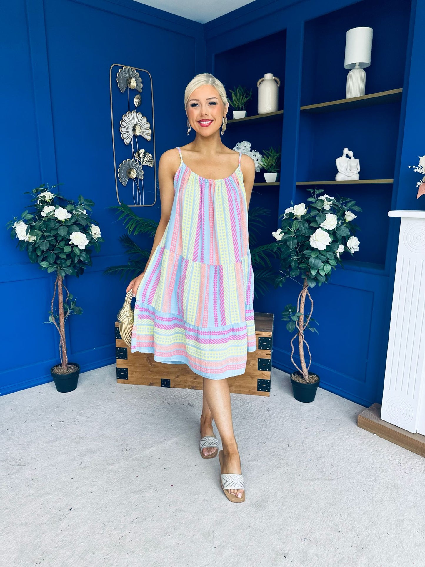 Athena Para Midi Dress Dress Aztec Blue