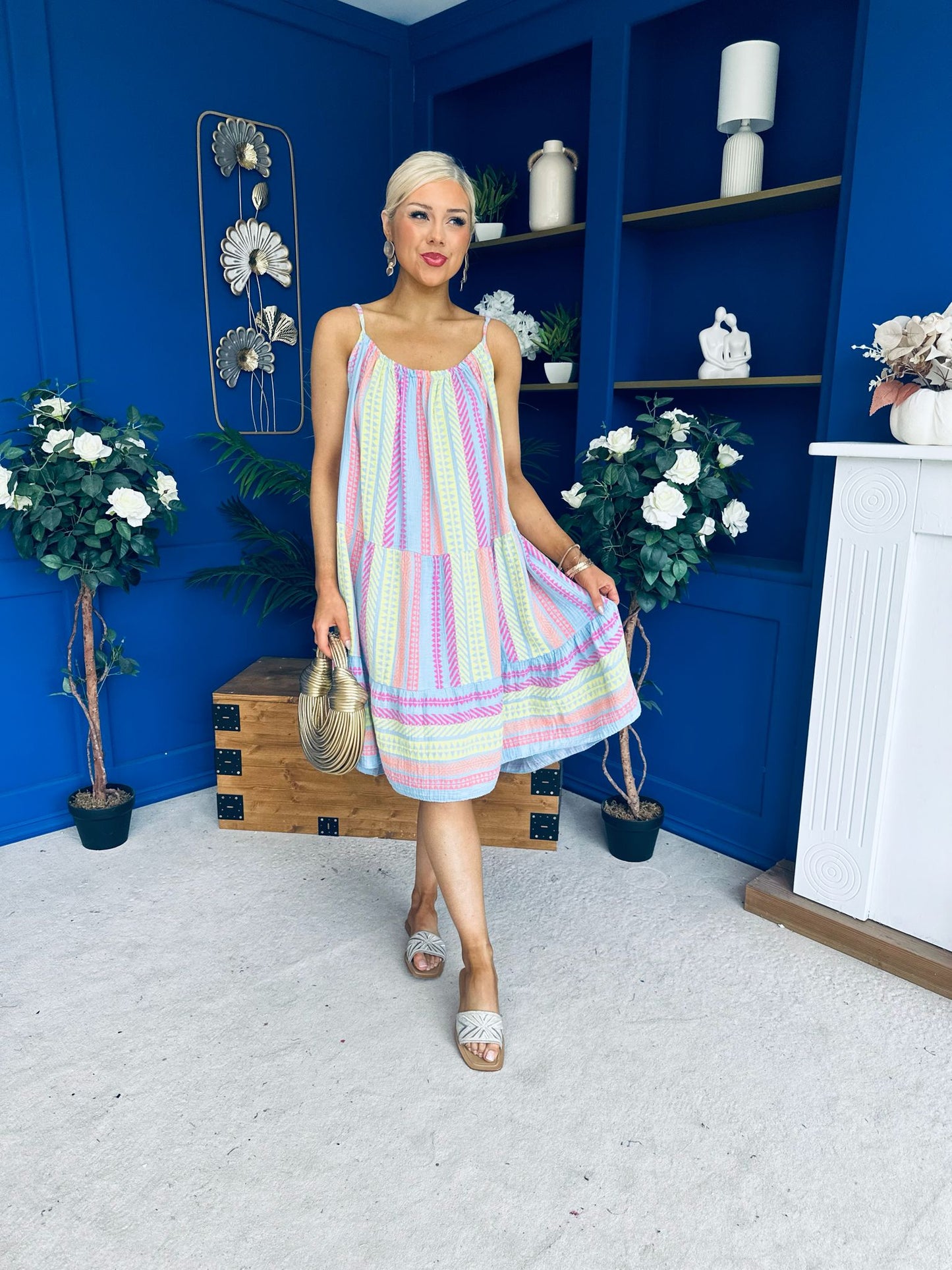 Athena Para Midi Dress Dress Aztec Blue