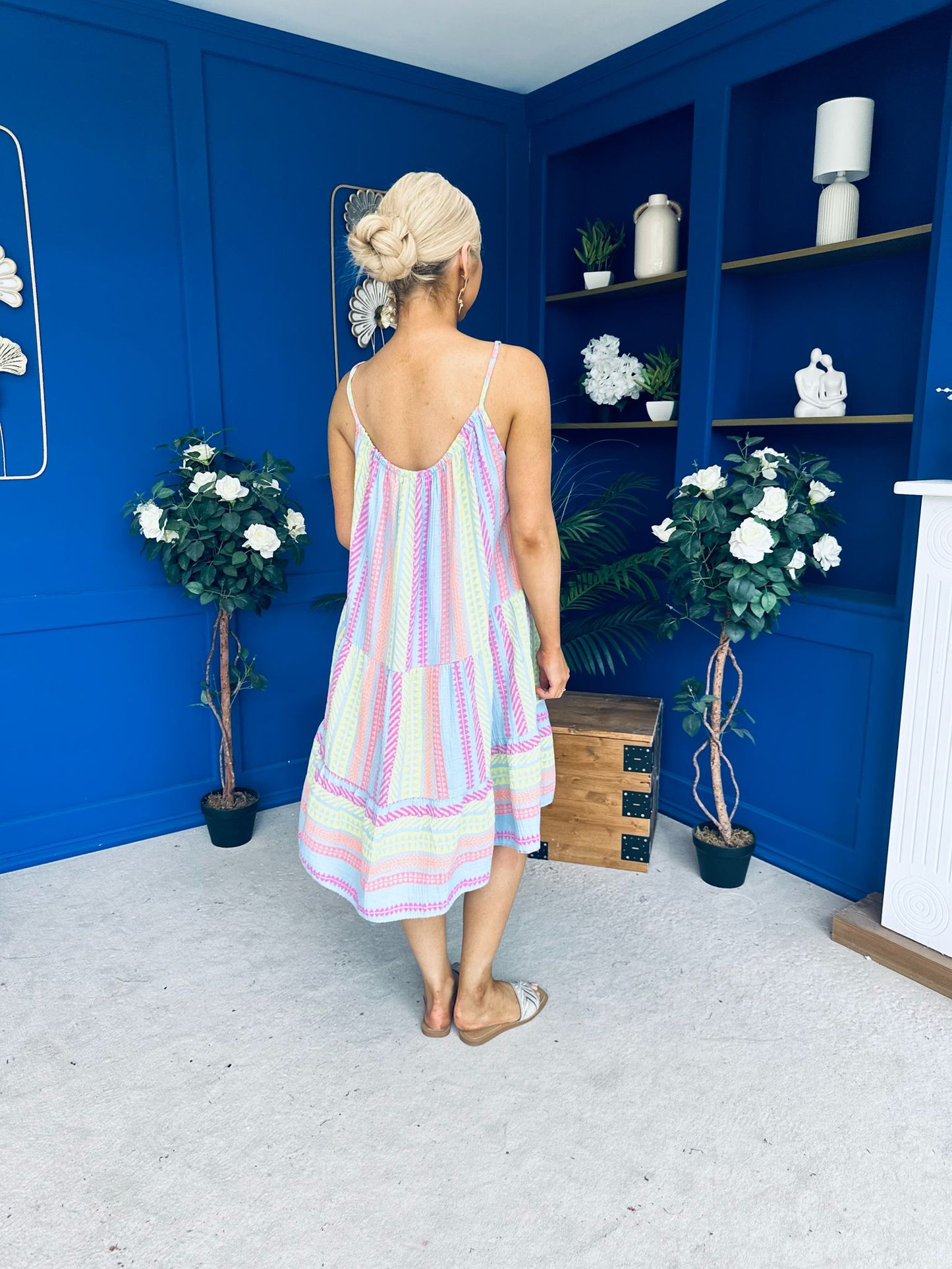 Athena Para Midi Dress Dress Aztec Blue