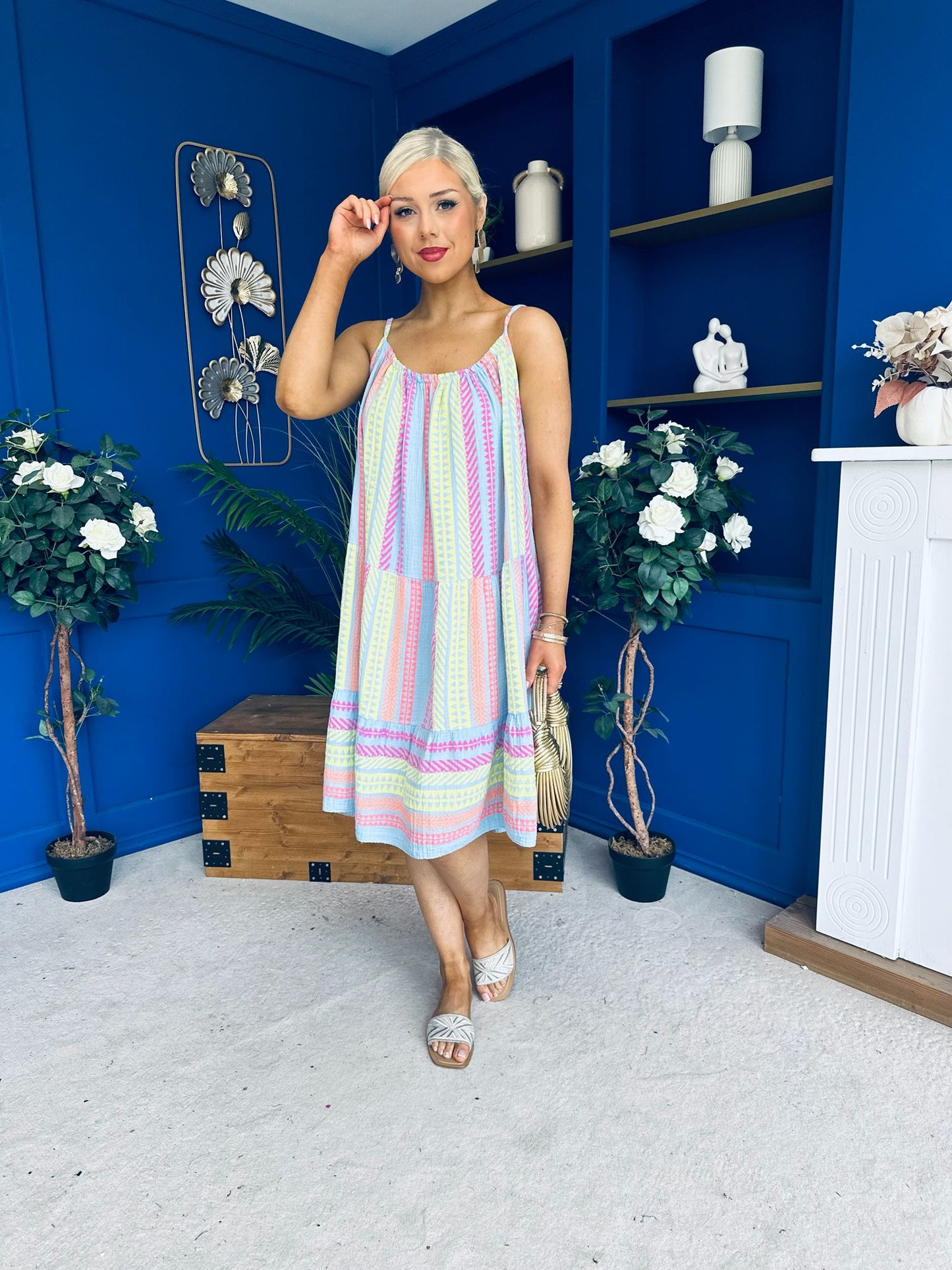Athena Para Midi Dress Dress Aztec Blue