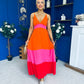 Ellen Block Colour Maxi Dress Amber