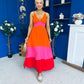 Ellen Block Colour Maxi Dress Amber