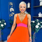Ellen Block Colour Maxi Dress Amber