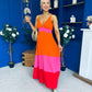 Ellen Block Colour Maxi Dress Amber
