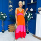 Ellen Block Colour Maxi Dress Amber