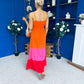 Ellen Block Colour Maxi Dress Amber