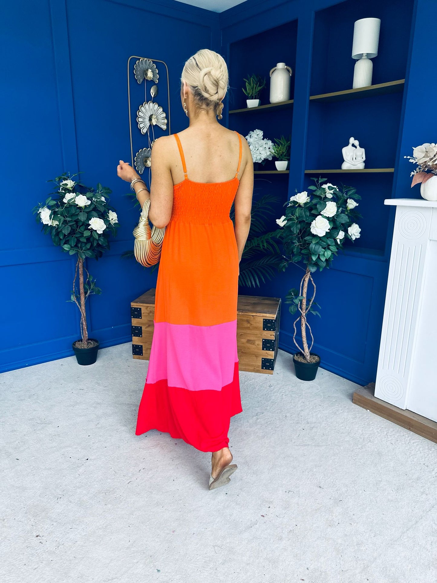 Ellen Block Colour Maxi Dress Amber