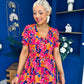 Bonnie Printed Split Leg Midi Dress Multi
