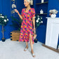 Bonnie Printed Split Leg Midi Dress Multi