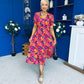 Bonnie Printed Split Leg Midi Dress Multi