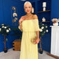 Aileen Pleated Bardot Midi Dress Yellow
