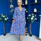 Lorisa Midi Dress Geo Blue