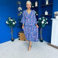 Lorisa Midi Dress Geo Blue