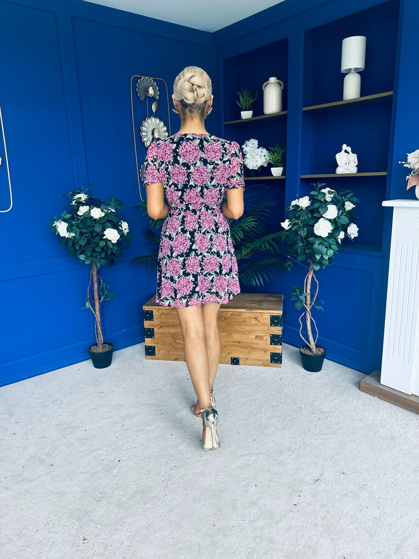 Irina Mini Dress Floral Black