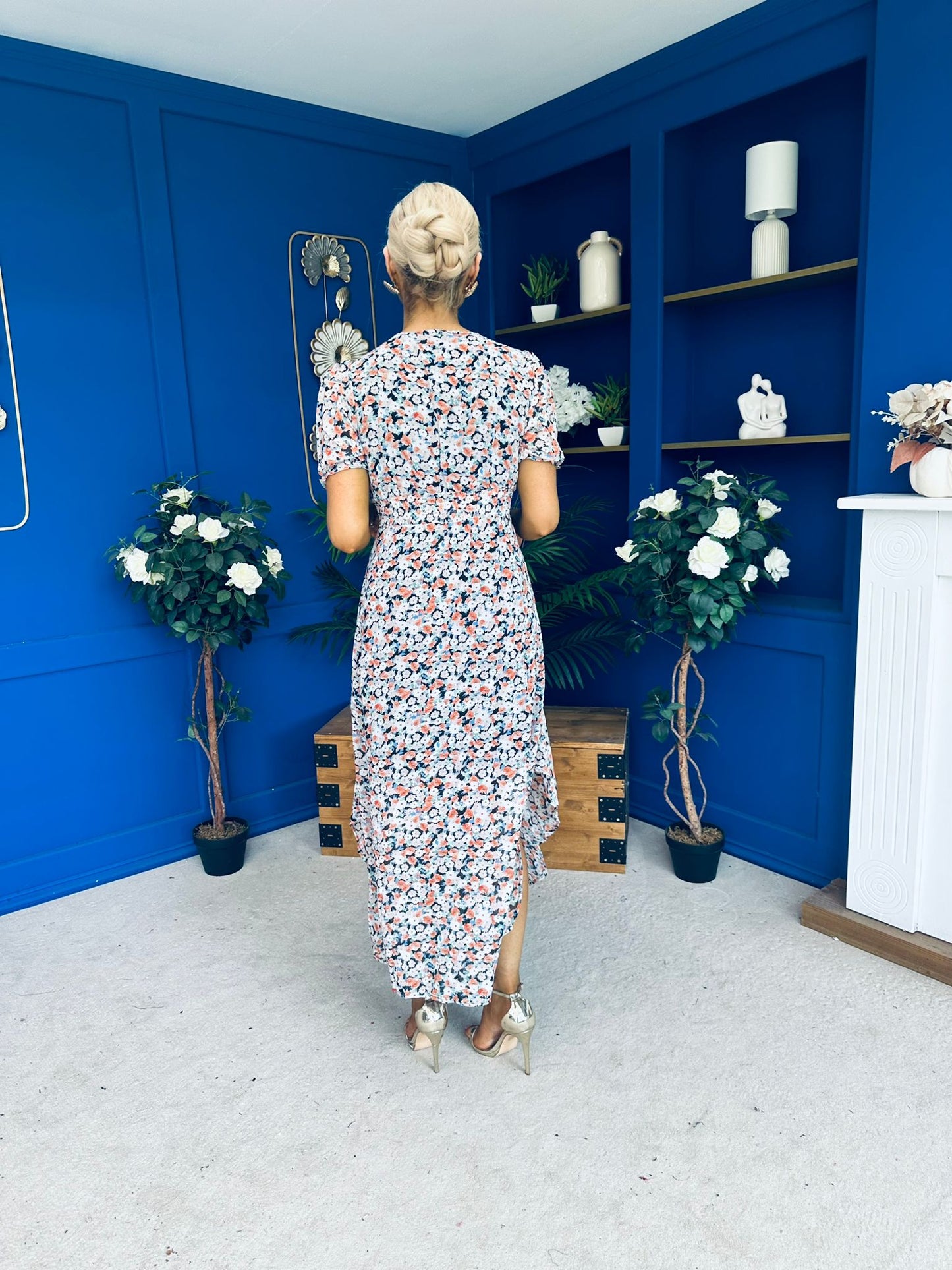 Malori Midi Dress Floral Black