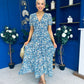 Malori Midi Dress Floral Blue