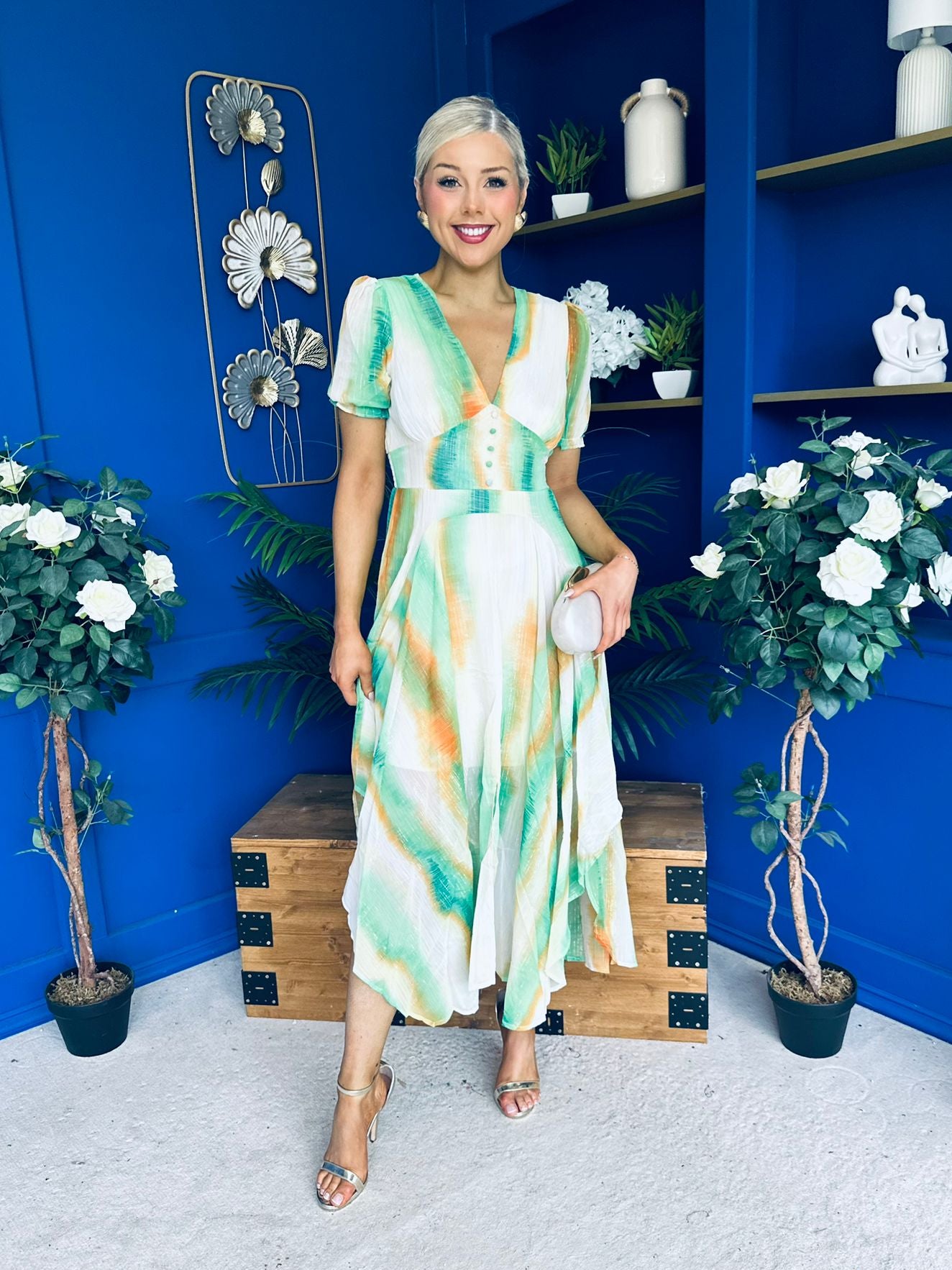 Kenni Midi Dress Multi Green