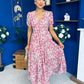 Malori Midi Dress Floral Pink